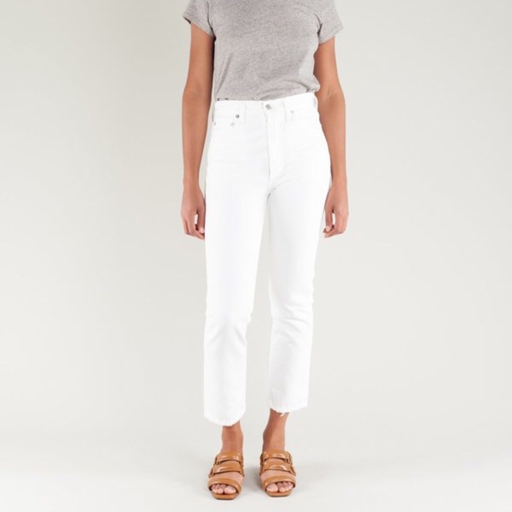 Agolde Riley Crop Hi-Rise Straight in Polar sz 23